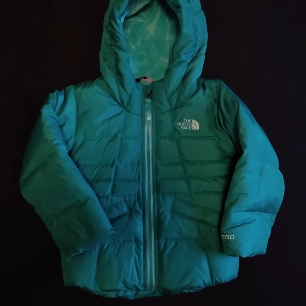 The North Face 3T teal winter coat
